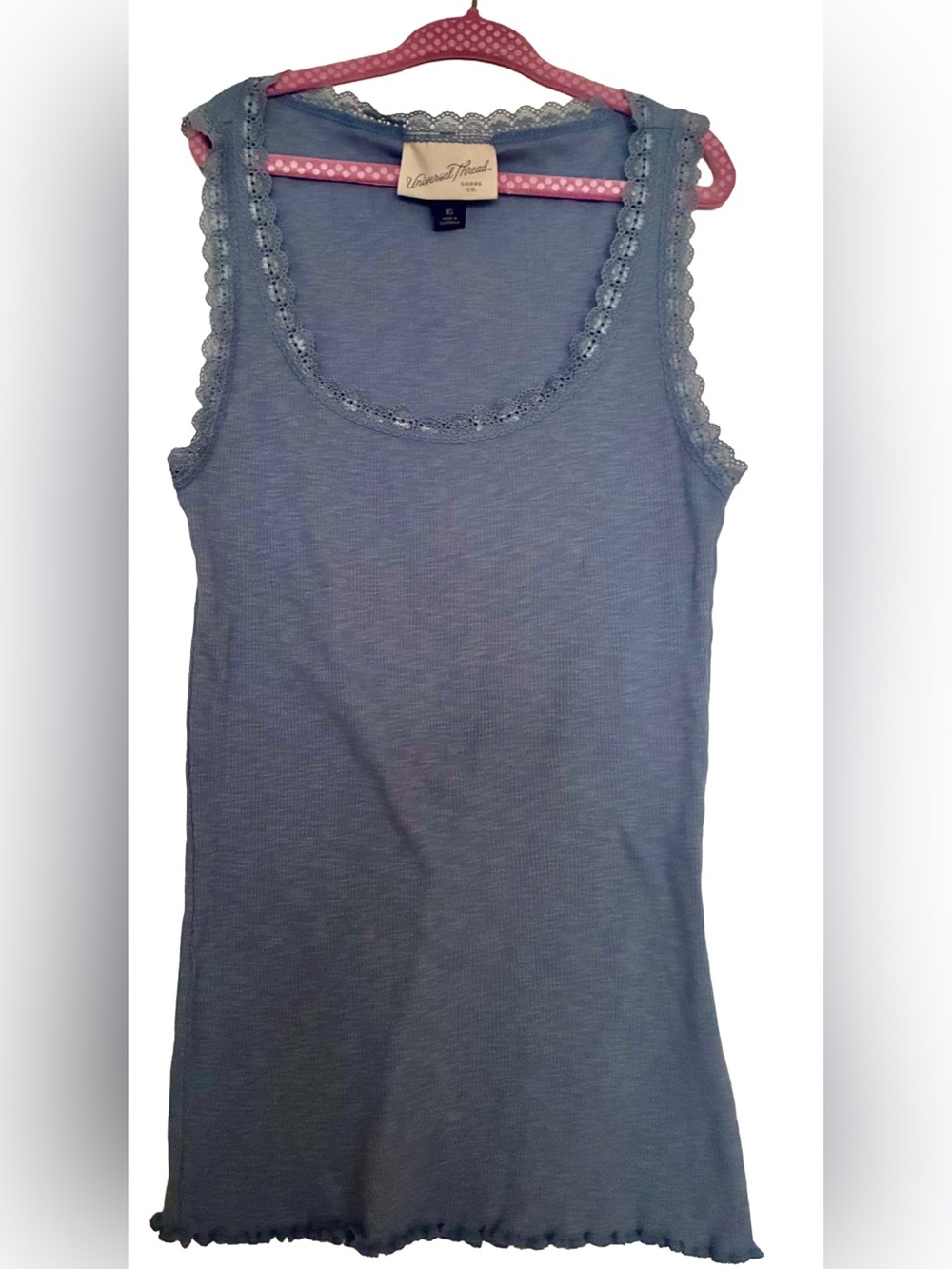 EUC Womens Slate Blue Universal Thread Sleeveless Tank Top Size XS 100% Cotton